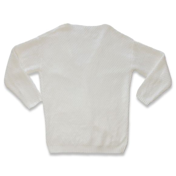 GRECERELLE Women's Chunky Loose Knit Open Front Solid Color White Cardigans 2XL - Picture 2 of 6